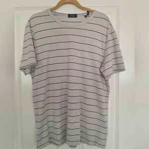 Theory Men's Black Striped Cream‎ Shirt Size L